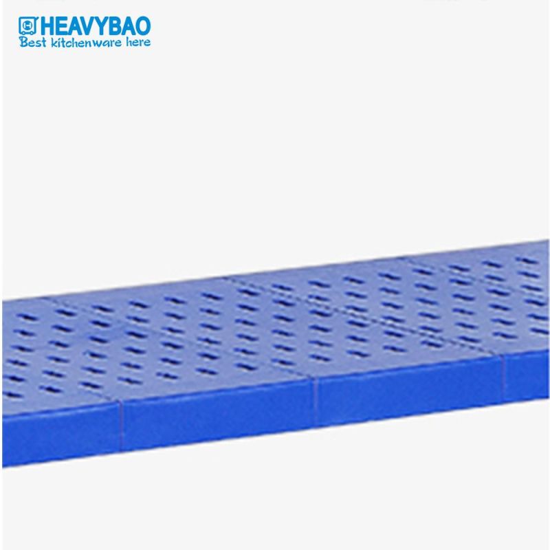 Heavybao 4-Tier Plastic Adjustable Shelf Storage Rack with Stainless Steel Tube