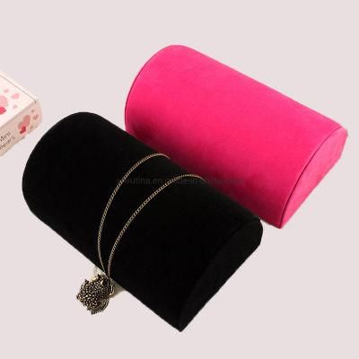 Black Rosered Colour Velvet Jewellery Display Watch Necklace Pendant Bracelet Pillow Dome Stand