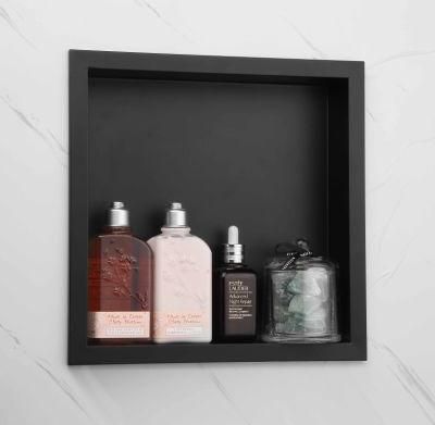 Steel Black Matte Recessed Metal Bathroom Shower Wall Niches with Shelf