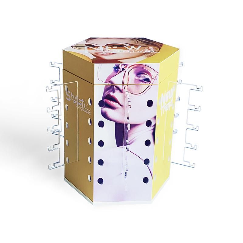 Custom Eyewear Jewelry Acrylic Display Racks Sunglasses Rotating Countertop Stands