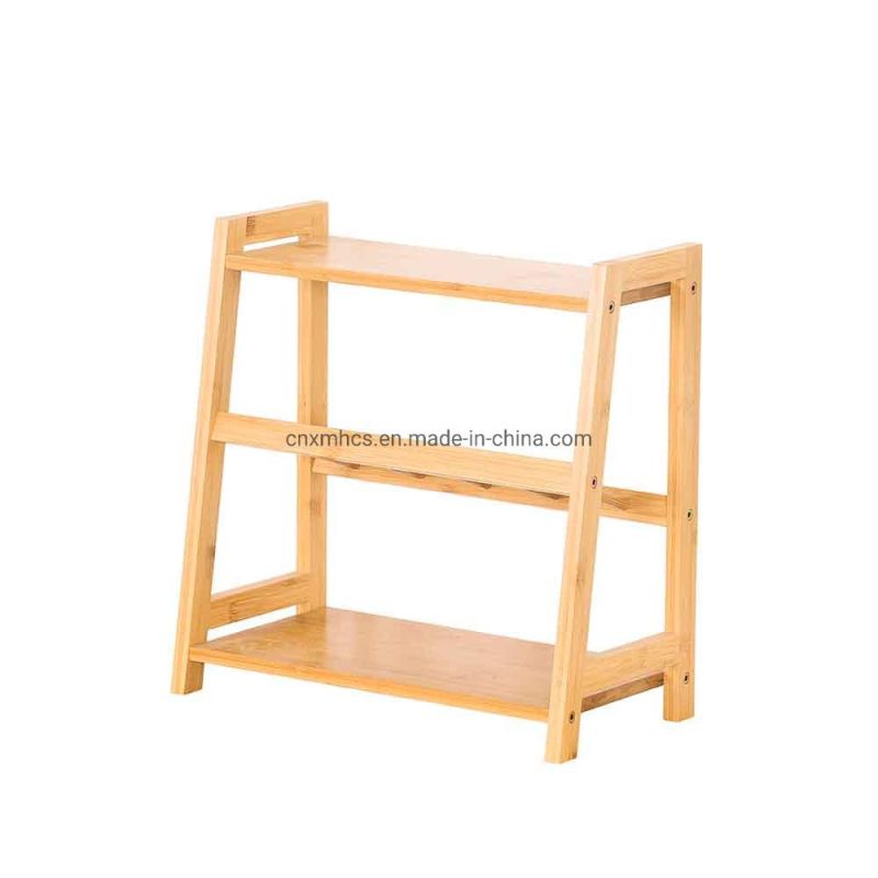 3-Tier Spice Rack Organizer Kitchen Shelves Wooden Storage Shelves Standing Bamboo Countertop Spice Rack Drying Plate Rack Dish Rack
