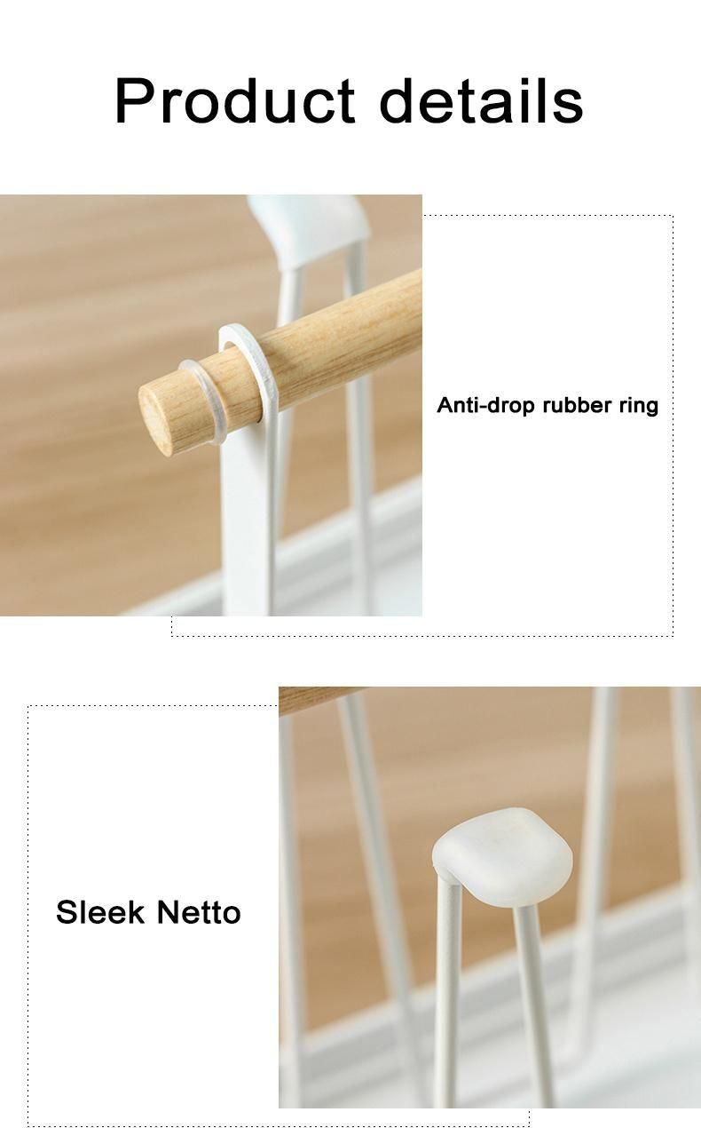 Handle Kitchen Desktop 6 Cup Mug Drying Holder Storage Rack