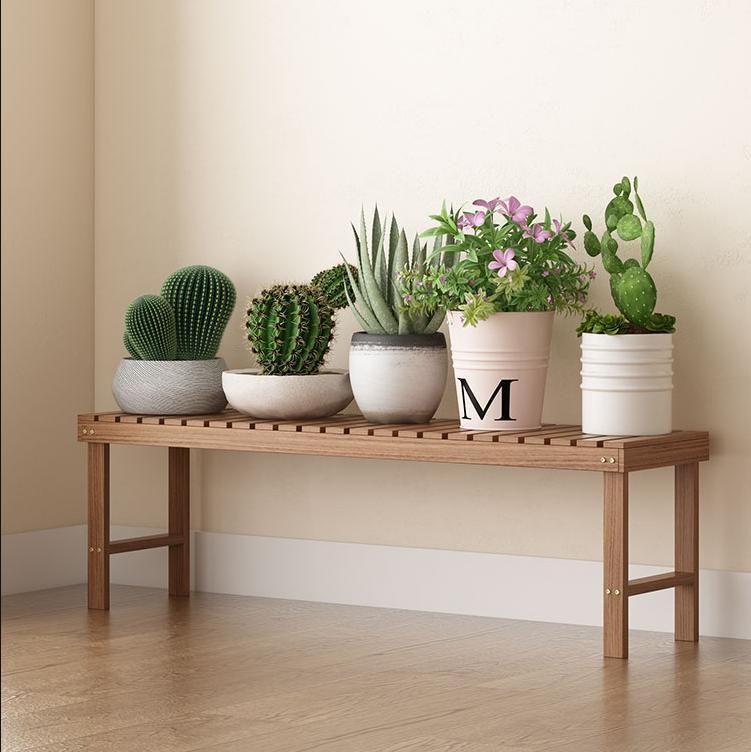 Flower Shelf Balcony Anticorrosive Solid Wood Decoration Floor Type Indoor Multi-Layer Fleshy Green Radish Living Room Storage Flower Pot Rack