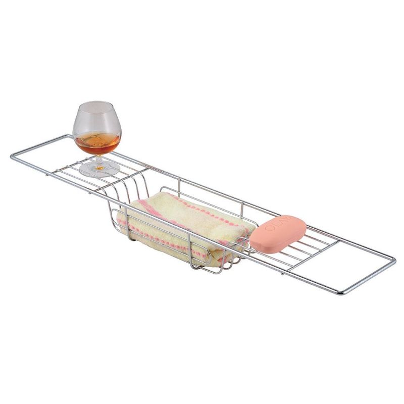 304 Stainless Steel Bathtub Rack Wine Glass Shelf Bookshelf Mobile Phone Shelf Storage Rack