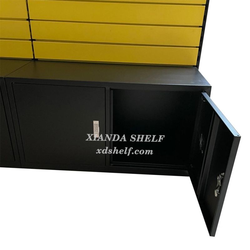 Wall Slat Display Shelving Panel Inner Corner Metal Display Shelf Storage Tools Slatwall Shleves Stand with Slat Hook