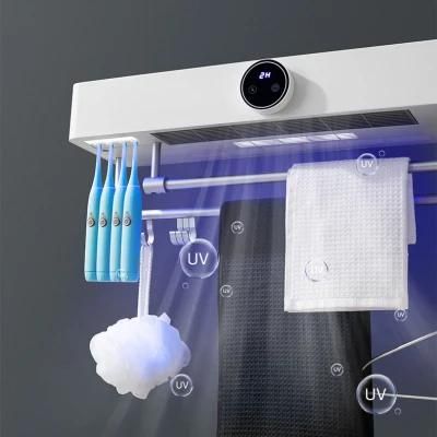 Amazon Modern Home Bathroom Shelves Toothbrush Disinfection Towel Bar Holder Warmer Towel Rack for Kitchen Hotel Wall Shelf