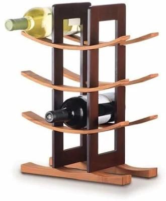 Home Collection Wine Rack with Espresso Finish, Natural Bamboo