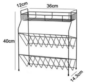 Popular 3 Tier Free Standing Metal Kitchen Storage Rack