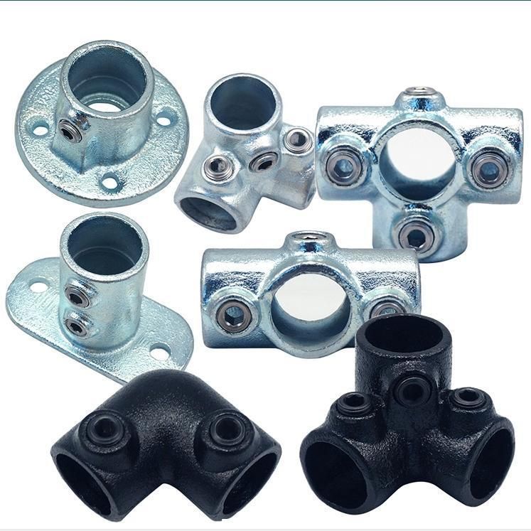 Galvanized Pipe Fittings Malleable Iron Metal Pipe Diameter Key Clamps Long Tee Fittings