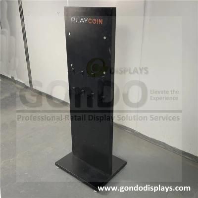 Play Coin Double Sided Mobile Grid Display Stand with Hangers