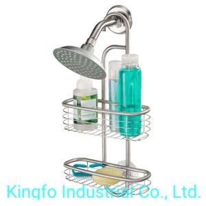 2 Tier Metal Bathroom Wire Organizer Shelf Shower Caddy-Shower Rack Kfs60046