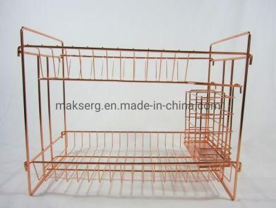 Golden Multi Layer Dish Rack/Storage Rack with Chopstick Holder