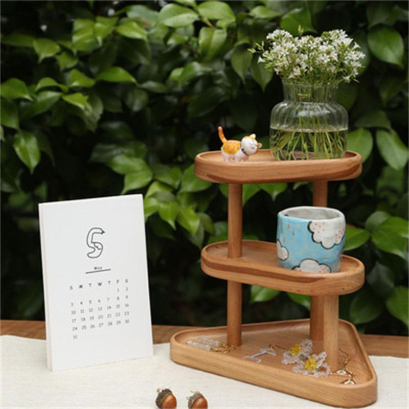 Wholesale Storage Furniture Shelves Double Layer Leather Jewelry Cosmetic Rack