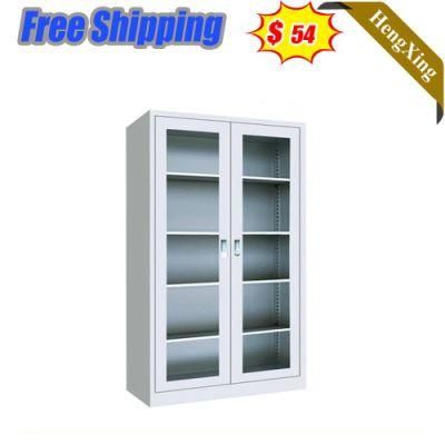 High Quality 2 Swing Door Glass Storage Shelving