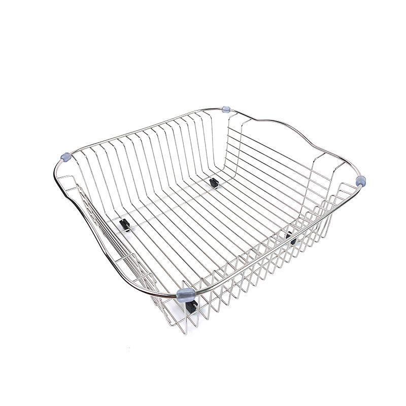 Kitchen Sink Drain Wire Mesh Basket Stainless Steel Dish Fruit Vegetable Storage Rack