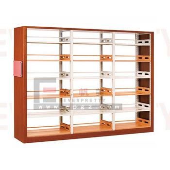 Double Sided Library Shelf Library Bookcase Wooden Bookshelf Storage Shelving