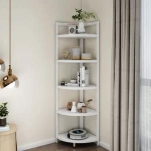 5- Tier Corner Shelf Wooden and Metal Storage Rack for Cafe/ Living Room