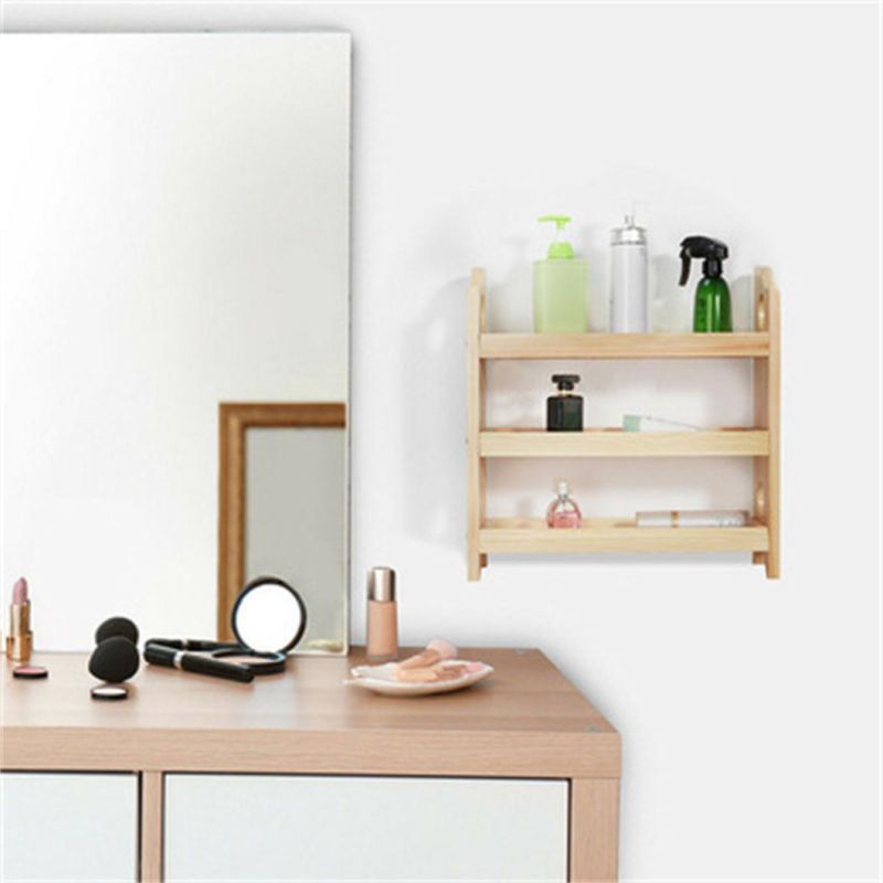 Wholesale 3 Tiers Kitchen Bathroom Counter-Top Storage Shelf Standing Wood Rack Storage