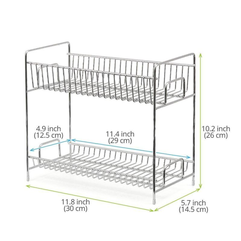 2-Tier Standing Rack Countertop Storage Organizer Spice Jars Bottle Shelf Holder Rack for Kitchen