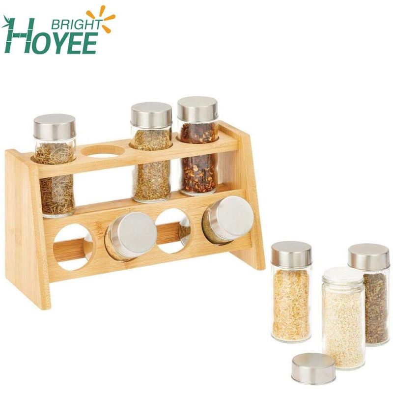 Bamboo Kitchen Cabinet, Pantry, Shelf Organizer Spice Rack - 2 Level Storage