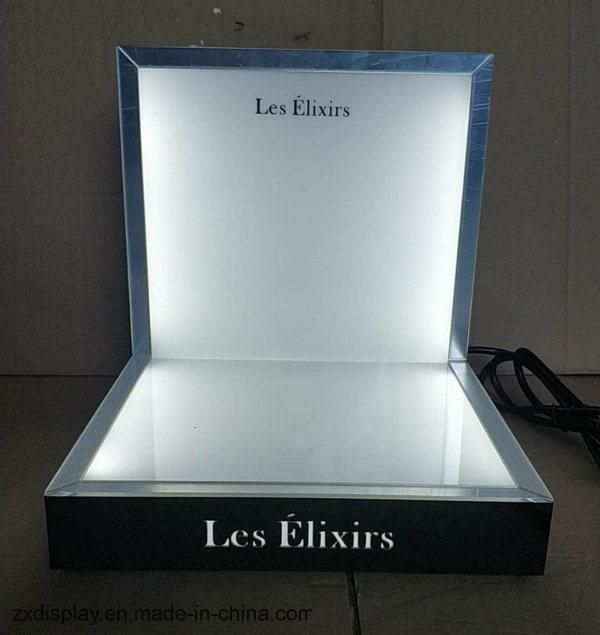 Custom Acrylic Perfume Cosmetic Display Stand with LED Light