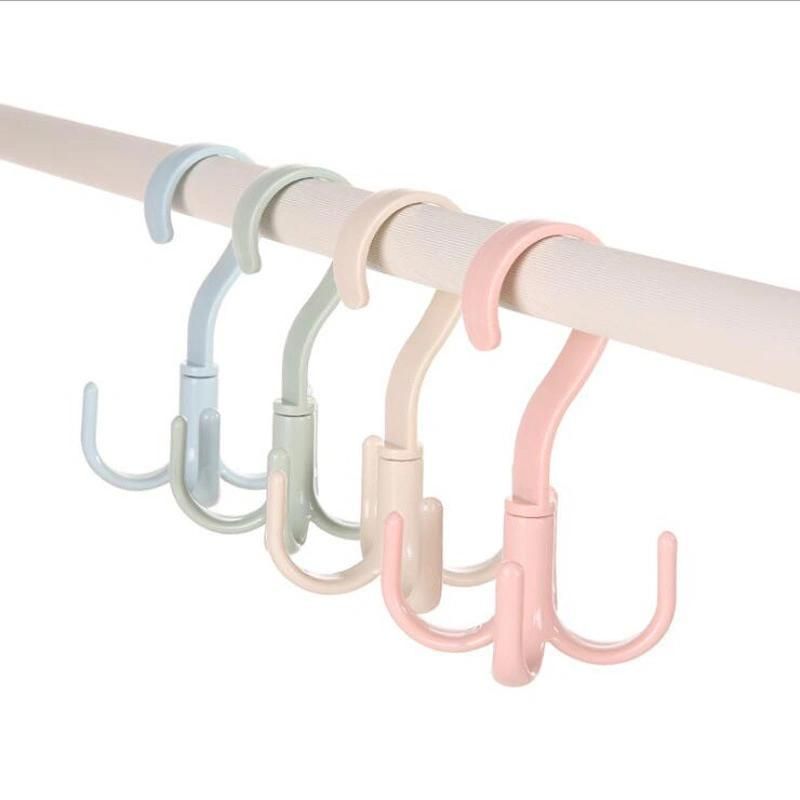 Multi-Function 4 Claw Hook 360 Degree Rotatable Scarf Tie Belt Bag Shoes Closet Hanging Organizer Storage Closet Rack Esg12188