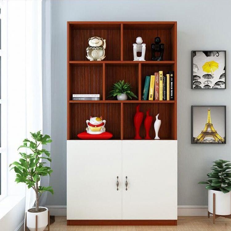 Modern Living Room Furniture Wooden Multi-Layers Storage Rack with Cabinets Doors