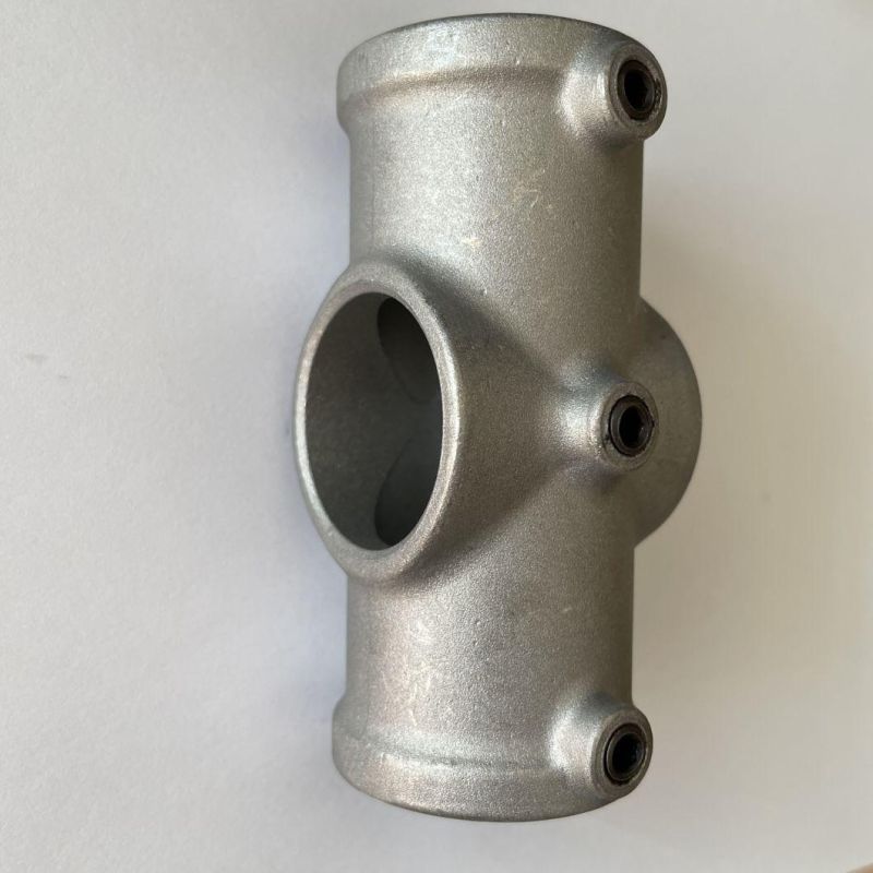 Aluminium Key Clamp 2 Socket Cross Pipe Fittings Long Tee Tube Clamp Fittings