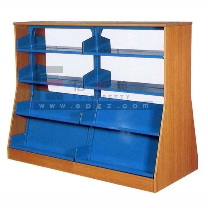 4 Level Double Sides Library Furniture Bookshelf