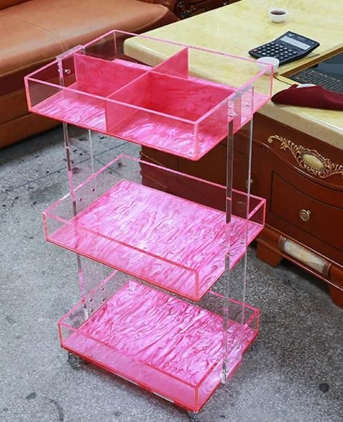 Acrylic Wood Display Shelf Rack for Cosmetic Display Stand