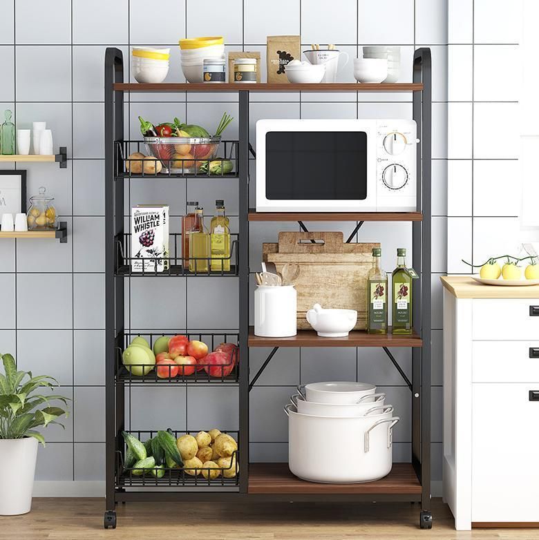 Kitchen Shelf Storage Supplies Household Daquan Multi-Function Microwave Oven Shelf Floor Multi-Layer Cookware Storage Rack