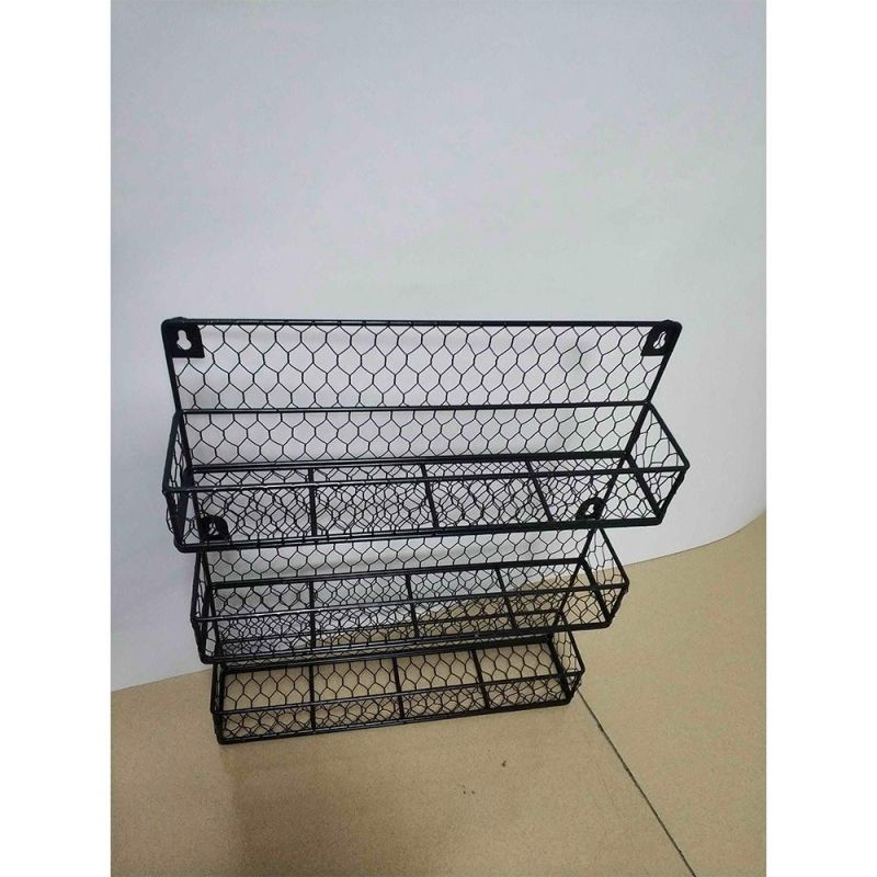 Wall File Holder Chicken Wire Hanging Filing Organizer Wall Mounted Document Magazine Rack for Home and Office, White