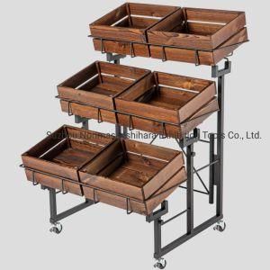 3 Tier Wooden Kitchen Vegetable Fruit Storage Food Rack Portable Organizer