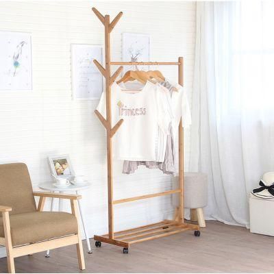 Wholesales Natural Bamboo Clothes Rack and Hat Hanger Stand Rack