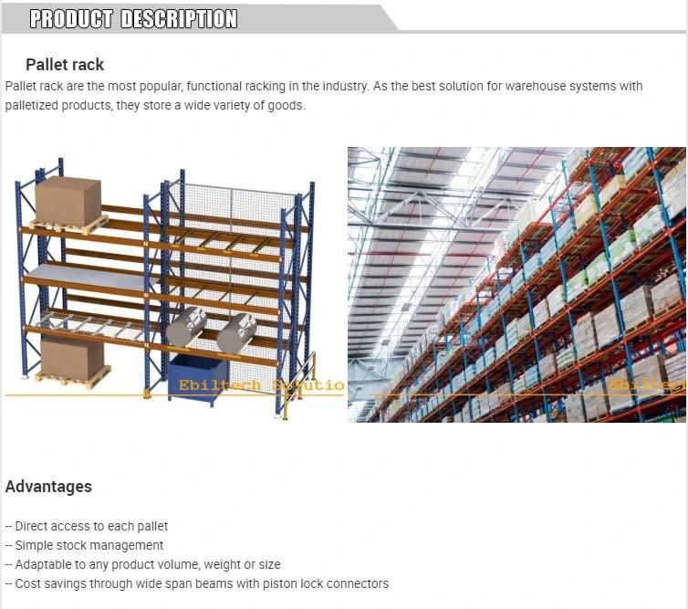 China Factory Warehouse Custom Storage Pallet Rack Powder Coating