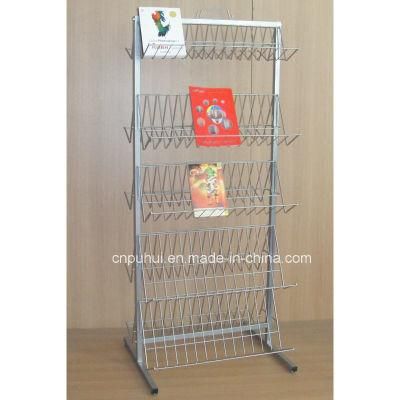 Floor Standing 5 Layer Shelf Retail Display Metal Wire Calendar Rack (PHY389)