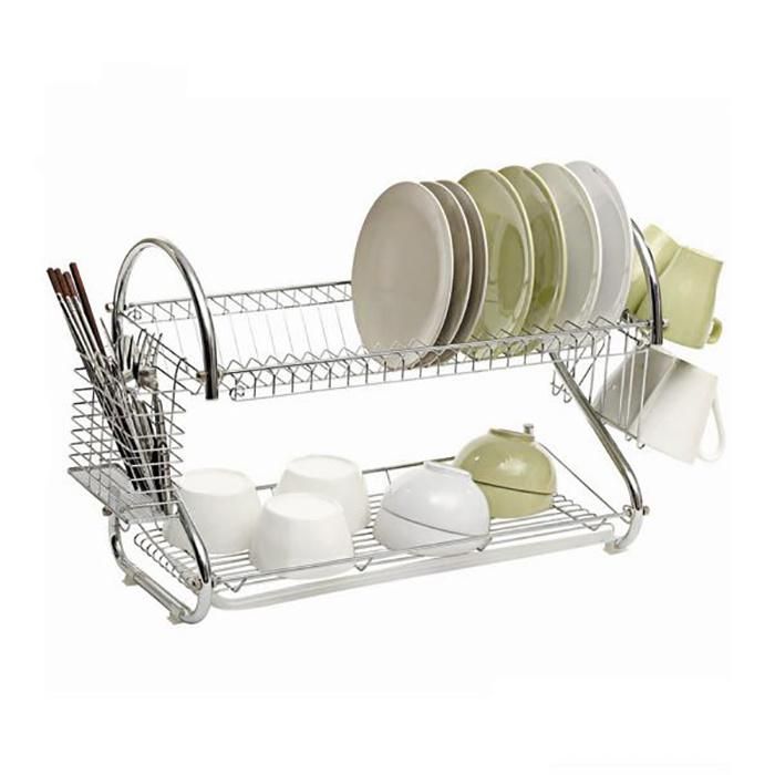 Easy DIY Adjustable Stainless Steel Stand Storage Shelf Over Sink Dish Drying Kitchen Rack