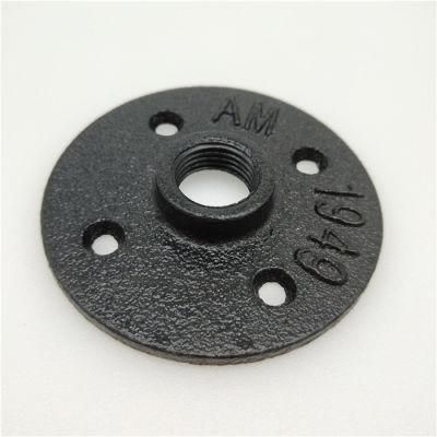 1/2 3/4 1 Size Cast Iron Pipe Fittings Black Floor Flange for Wholesale