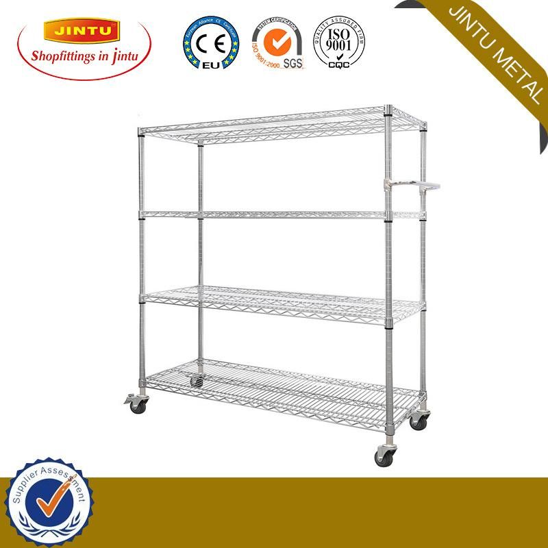 Wire Shelving Rack Display DIY 4-Tiers Metal Steel Wire Shelf