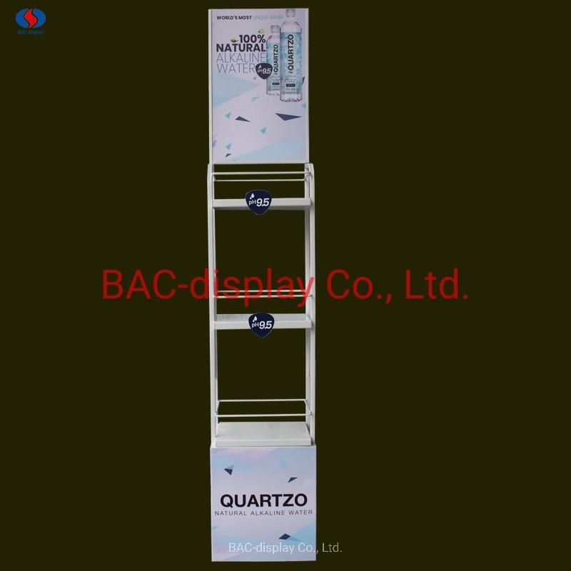 Water Bottle Metal Advertising Display Rack for Gas Station Salling