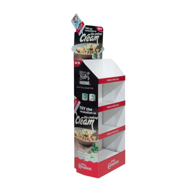 Custom Paper Display Stand Promotional Paper Shelf Leisure Food Rack
