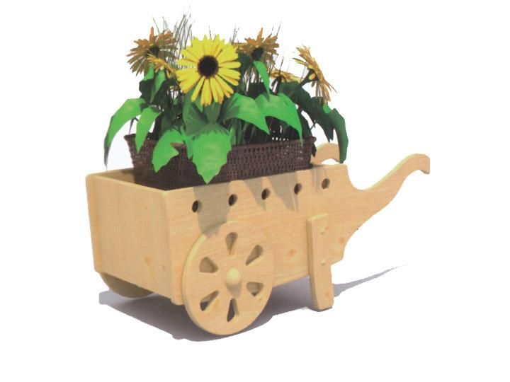 Carbonized Wood Plant Stand Flower Rack in Backyard