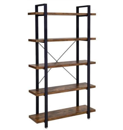 Standing Shelf Easy Assembly, Living Room5-Layer Industrial Stable Bookcase