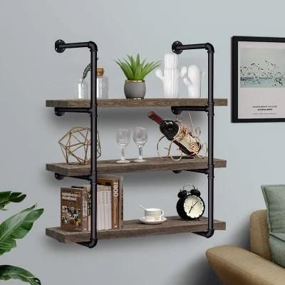 3/4 Inches Malleable Cast Iron Pipe 2 PCS 4 Tier. Vintage Industrial Wall Mount Bookshelf Shelving Unit