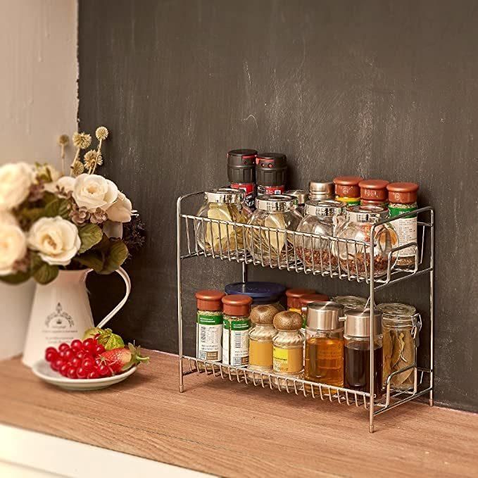 Wall Mounted Spice Rack Organizer 4 Pack, Floating Shelves Storage for Pantry Cabinet Doorsturdy Hanging Seasoning Organizer Jars Storage for Kitchen, Bathroom