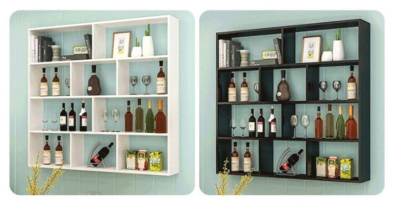 Simple and Creative Wine Cabinet Wall-Mounted Wooden Bookcase