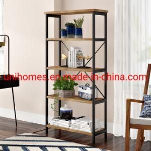 Rustic Storage Cabinet Storage Rack with Shelves Industrial Bookshelf in Living Room