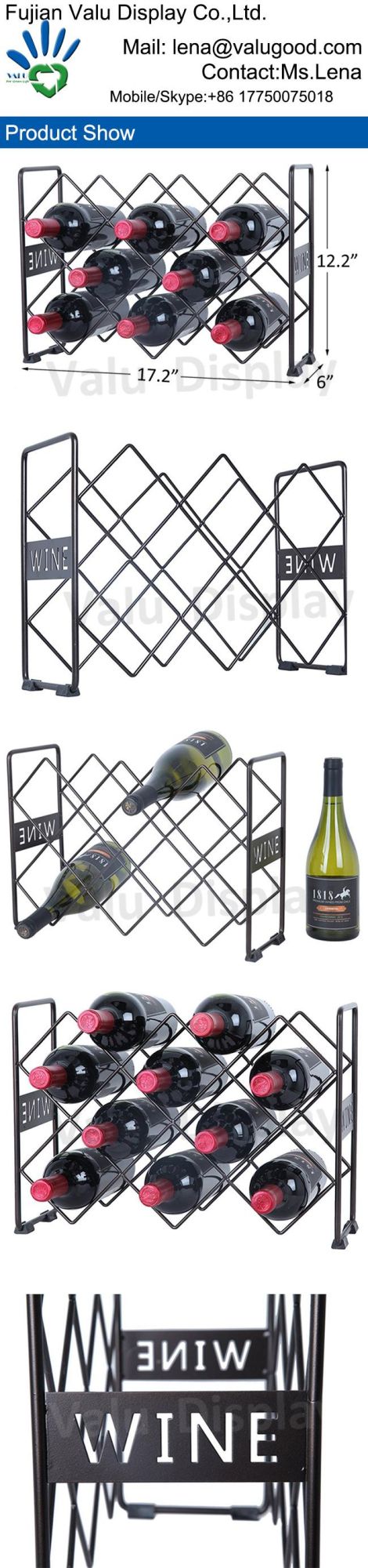 3tier Metal Table Top Wine Holder Stand Rack for Home Bar Cabinet