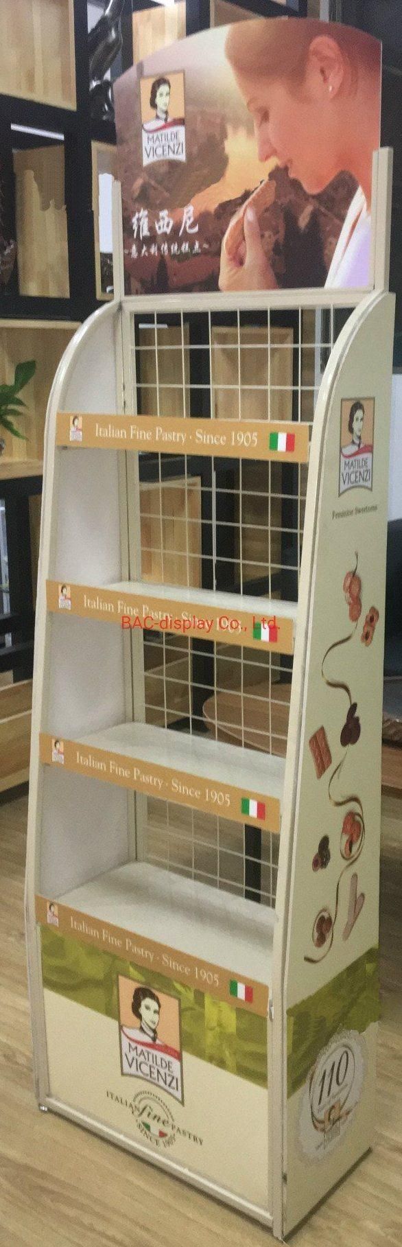 High Quality Black Paiting Metal Shelves Bread Food Display Rack