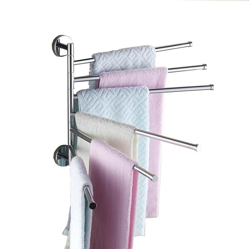 Wall Mount Brass Arm Towel Rods Rotatable Towel Rack
